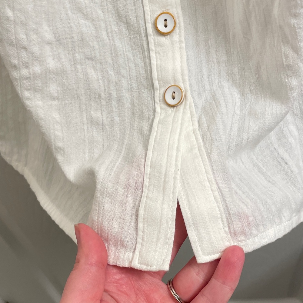NWT Anthropologie Lucille Off-The-Shoulder Boho White Button Down Blouse Size M - Picture 8 of 13